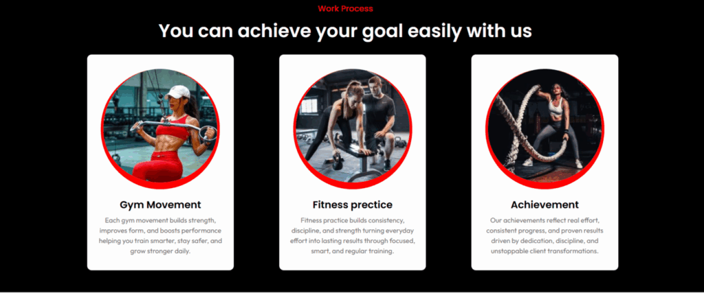fitness coaching website design landing page