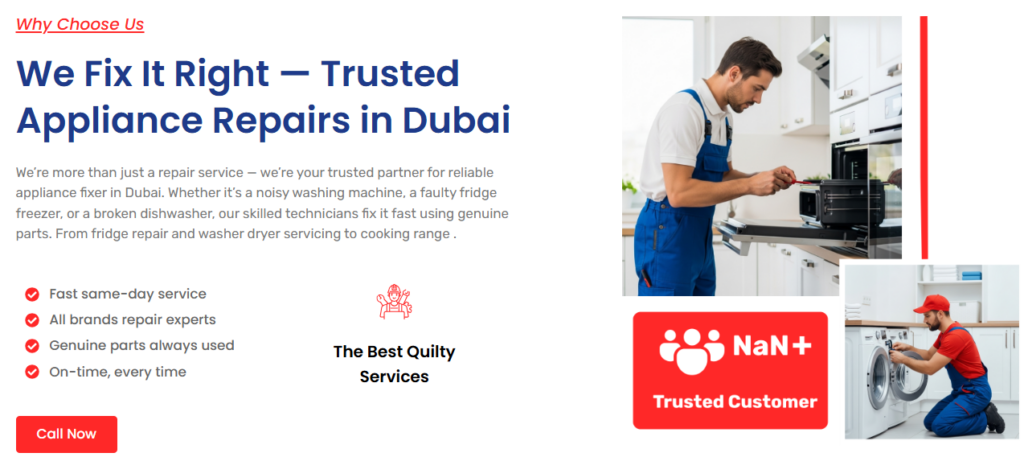 trusted appliance repair in dubai website design